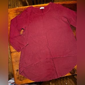 Bryn Walker linen tunic high low hem size large